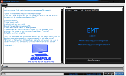 EME Mobile Tool (EMT) v3.35.00