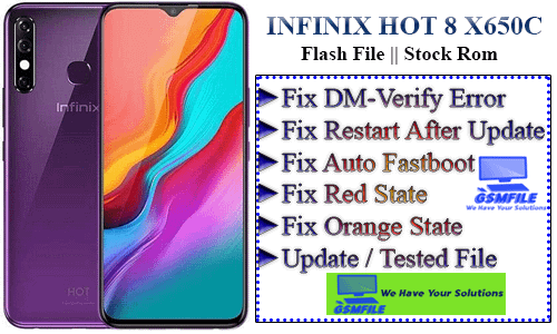Infinix Hot 8 X650C Flash File Stock Rom Download